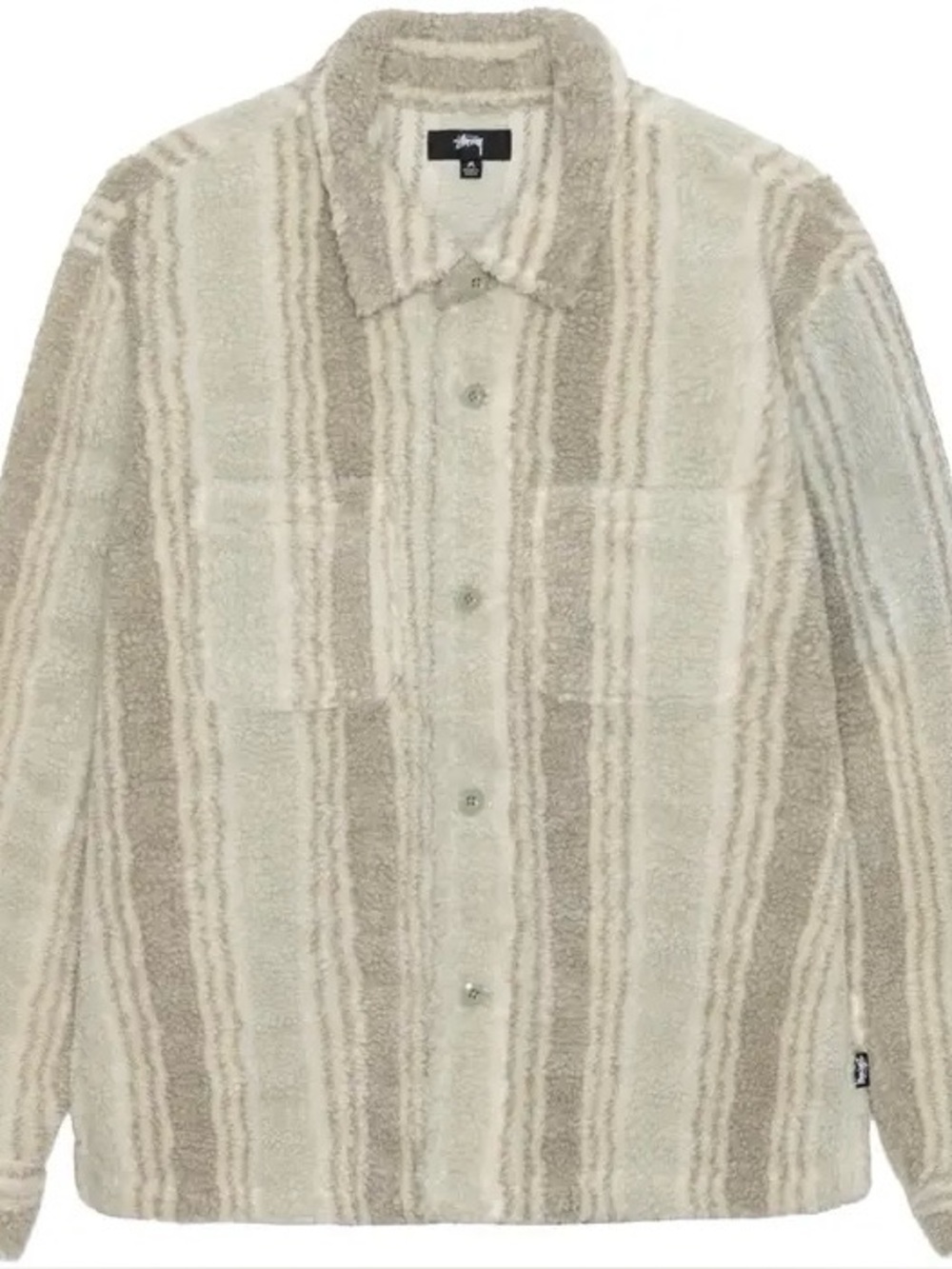 Stussy Stripe Sherpa Shirt. Medium.